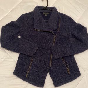 Halogen wool knit moto jacket